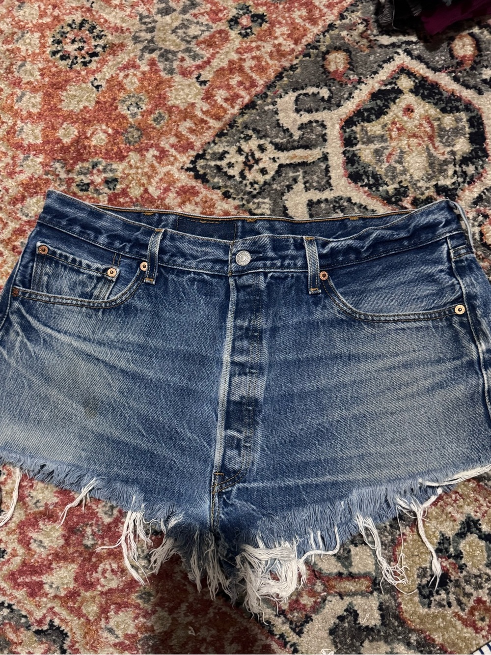 Levi's Distressed Blue Denim Cutoff Shorts